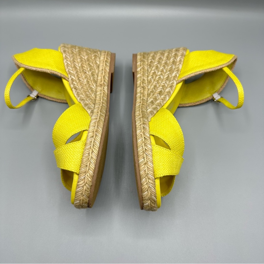 Stuart Weitzman Womens Mirela Espadrille Wedge Sandals Pistachio Yellow Size 8 - Picture 9 of 11
